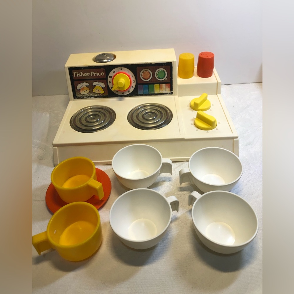 Vintage 1978 Fisher Price Stove Top Toy Range Glow Magic Burners #919 WORKS